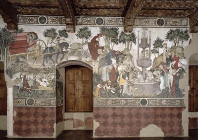 De fontein van het leven, detail van de reis naar de fontein, 1418-30 door Giacomo Jaquerio